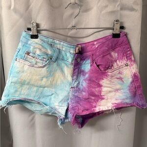Garage Denim Purple Blue Tie Dye Montreal Shorts Size 9 Stretch